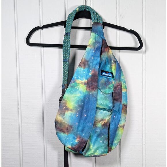Kavu Blue Galaxy Pattern Rope Sling Bag Shoulder Backpack Travel Hiking main image 7